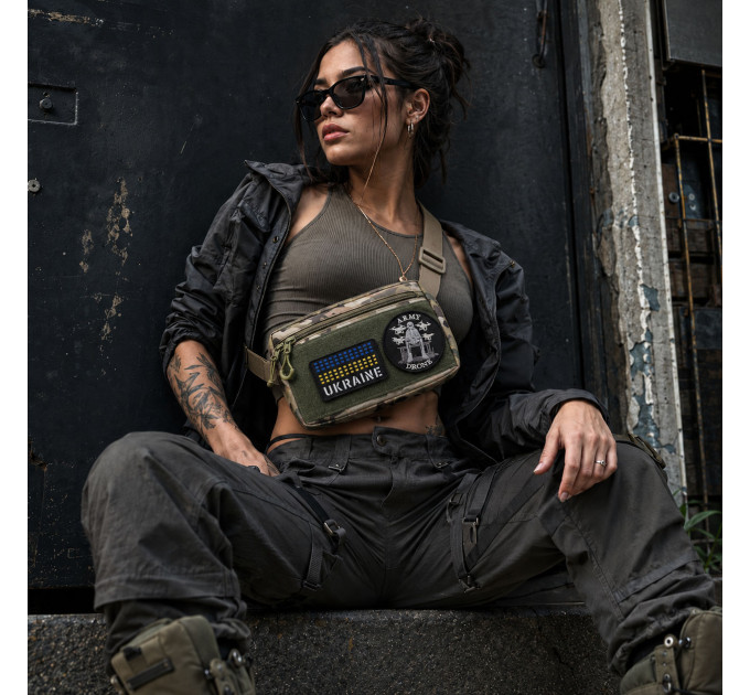 Тактическая сумка-бананка Multicam для патчей и шевронов Cordura, поясная сумка унисекс 25×17×7 см