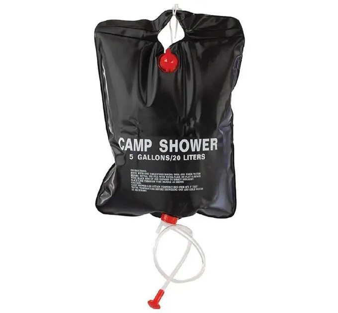 Походный туристический душ 20л 50°C CAMP SHOWER 41x60 см, кемпинговый душ с шнуром и крюком для подверса