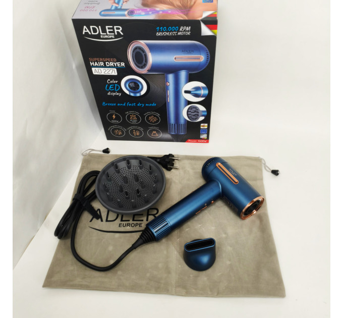 Фен Adler AD 2271 SUPERSPEED TURBO 1500Вт
