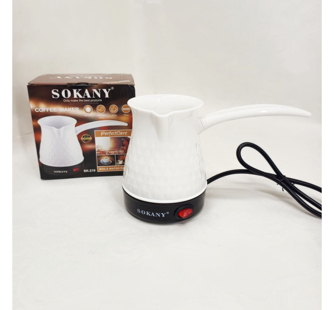 Электрическая турка Sokany SK-219 500мл 500Вт для кофе White