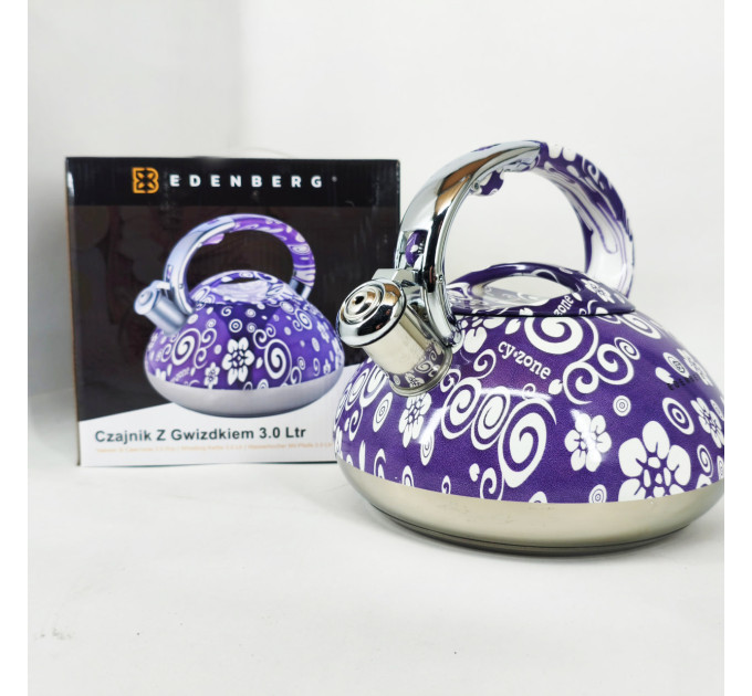 Чайник со свистком Edenberg EB-1959 3л с капсульным дном Purple