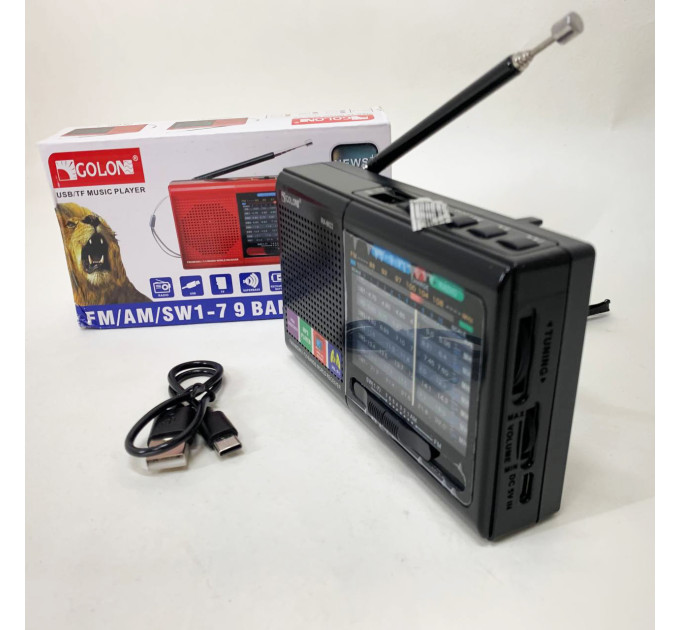 Портативна стовпчик радіо MP3 USB Golon RX-6622 Black