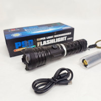 Алюминиевый аккумуляторный ручной фонарик Bailong BL-P913-P90 светодиодный с мощной линзой