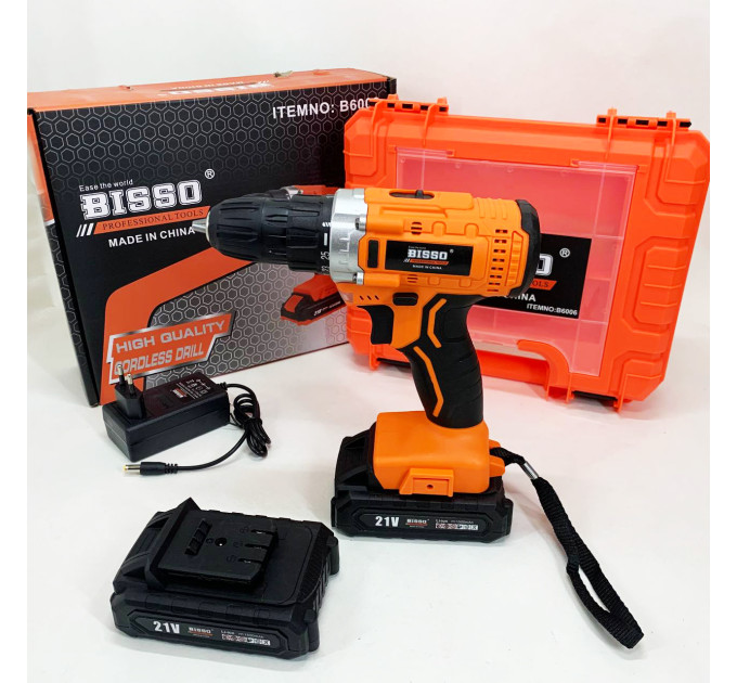 Шуруповерт аккумуляторный в чемодане BISSO B6008 21V