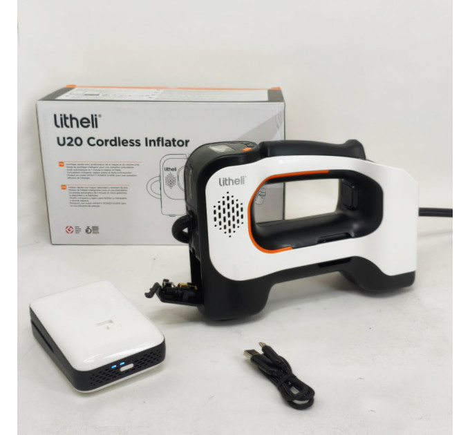 Аккумуляторный компрессор с фонарем Litheli питание от павербанка УМБ Litheli Power Bank 20000 мАч 45Вт