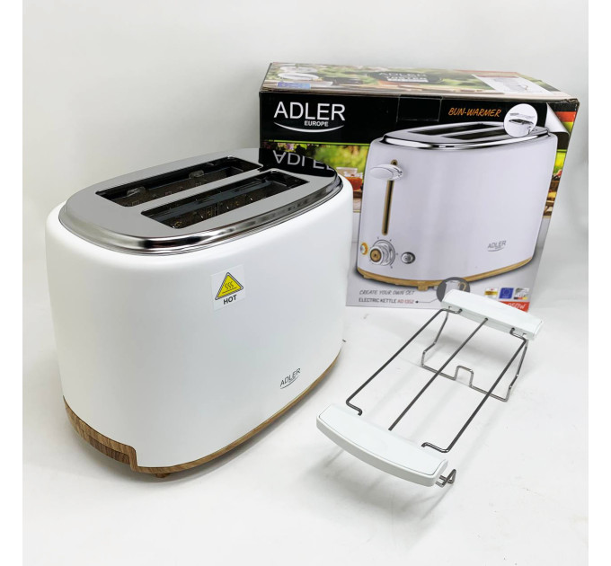 Тостер з решіткою для булочок Adler AD 3225, 6 рівнів обсмажування 950Вт
