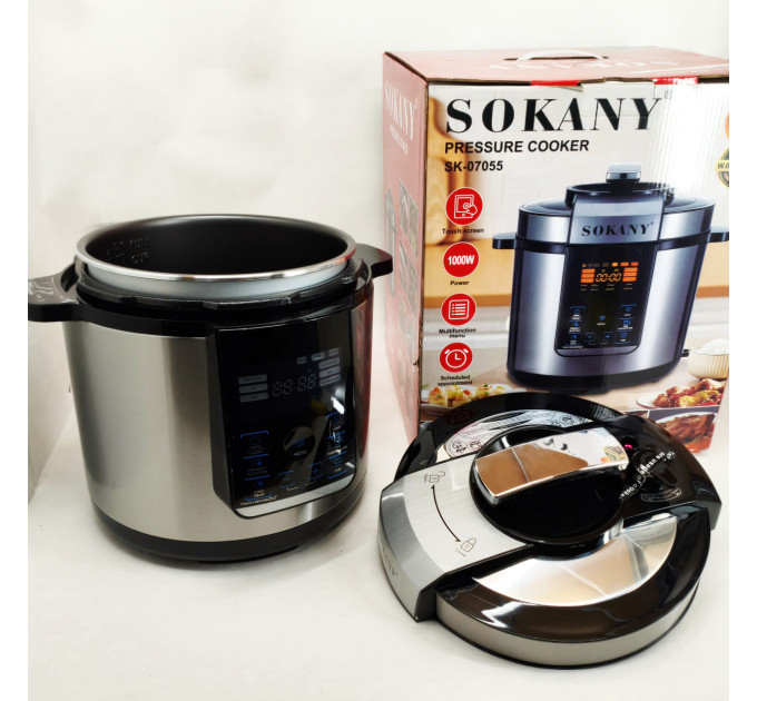 Мультиварка-скороварка-пароварка Sokany SK-07055 7л 3 в 1 Електрична з таймером 1000Вт