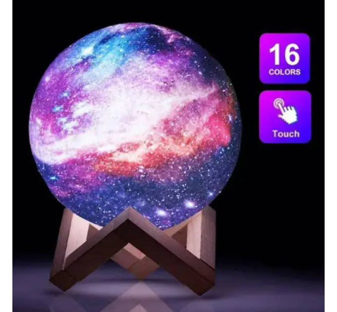 Настільний акумуляторний нічник світильник для дитячої Magic 3D COLOR Moon Light с пультом