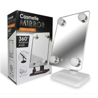 Настольное зеркало для макіяжа Cosmetie mirror 360 Rotation Angel с подсветкой White