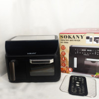 Аэрофритюрница двухкамерная Sokany SK-10060 2400W электродуховка 8,5л + аэрогриль безмасляная 4л без масла