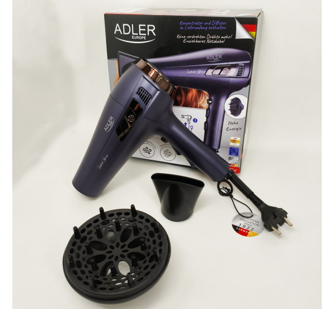 Фен з втягуючим шнуром Adler AD 2273 2400Вт
