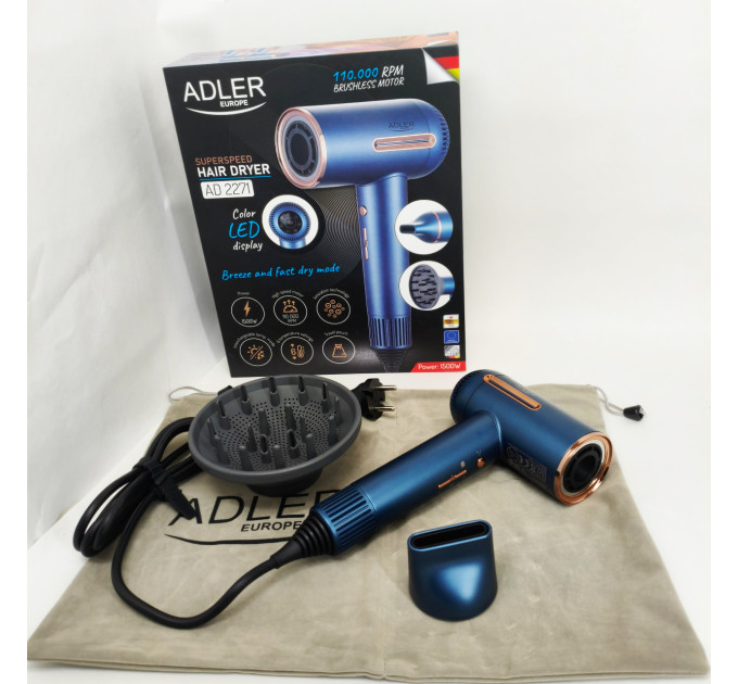 Фен Adler AD 2271 SUPERSPEED TURBO 1500Вт