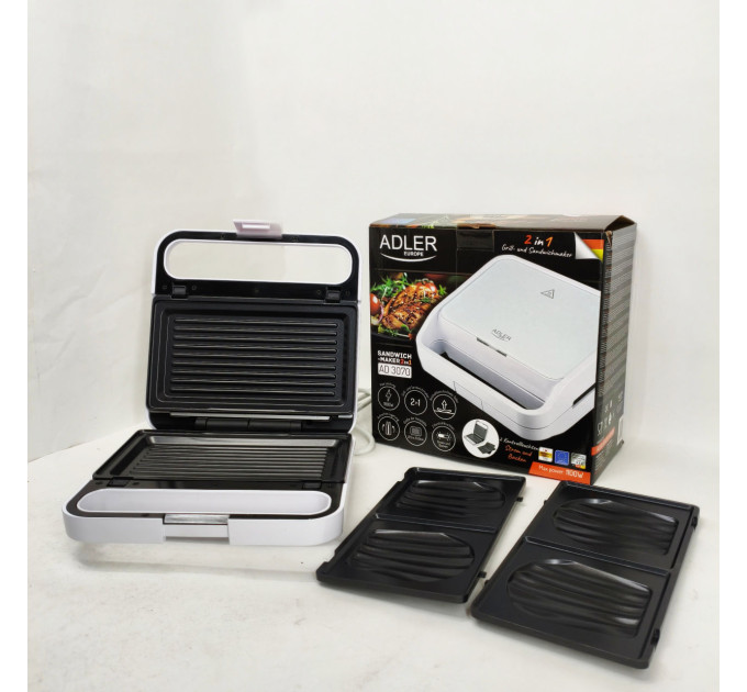 Бутербродница Adler AD 3070 2в1 1100Вт White