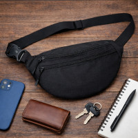 Чоловіча/жіноча бананка з Cordura 1000D, чорна, 3 відділення, водовідштовхувальна