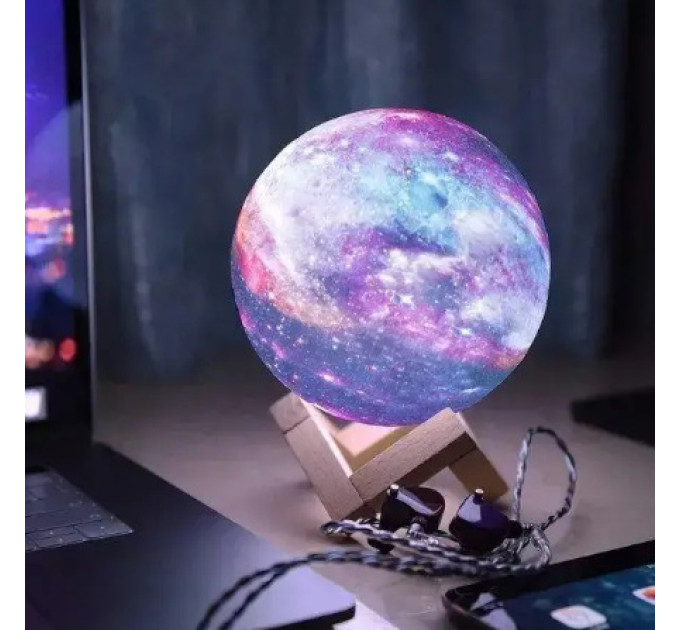 Настільний акумуляторний нічник світильник для дитячої Magic 3D COLOR Moon Light с пультом