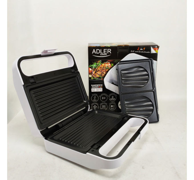 Бутербродница Adler AD 3070 2в1 1100Вт White