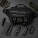 Тактична сумка-бананка через плече чорна з Cordura 1000D, поясна чоловіча сумка з VELCRO та карабіном