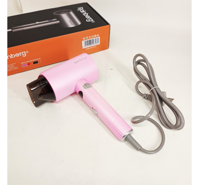 Професійний фен для волосся з іонізацією Rainberg RB-2253 2000Вт Pink