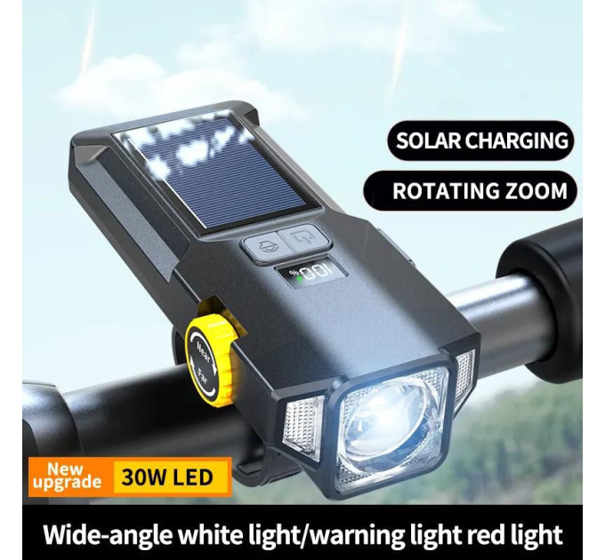 Велофара X17-30W+2LED(red)