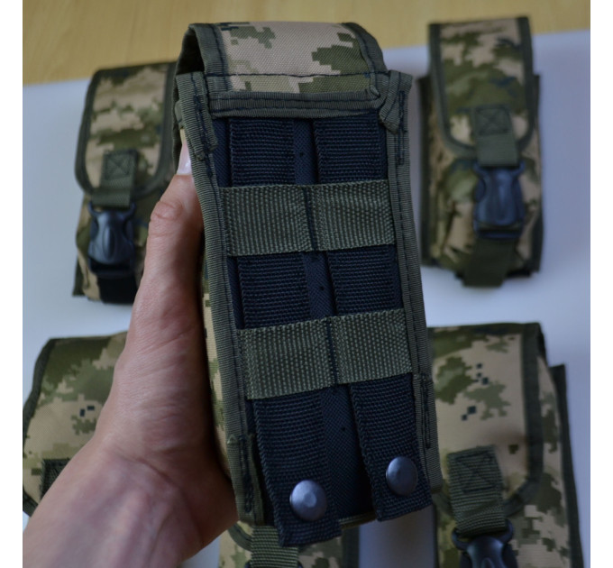 Подсумок на 2 магазина двойной из кордуры пиксель MOLLE тактический