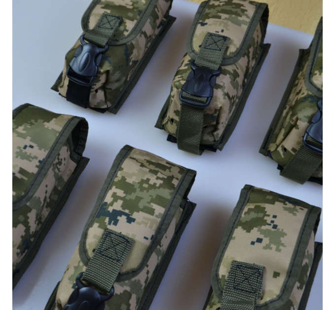 Подсумок на 2 магазина двойной из кордуры пиксель MOLLE тактический