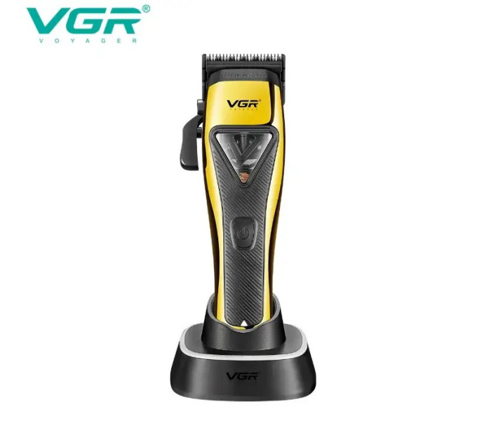 Машинка для стрижки VGR V-015 акумуляторна бездротова професійна 6 насадок