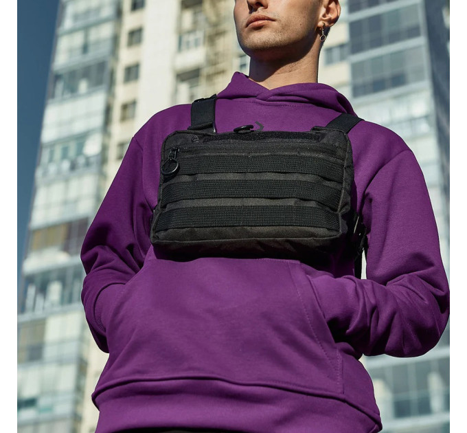 Тактическая нагрудная сумка с Cordura 1000D, мужская разгрузка черная
