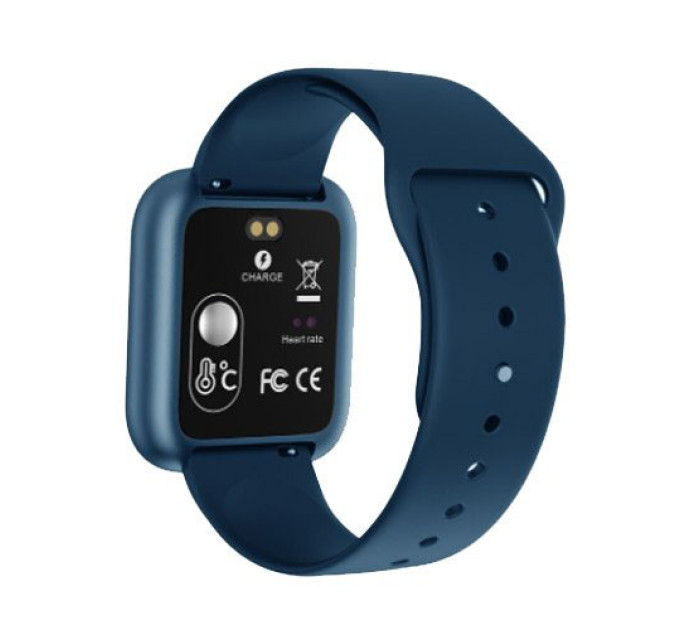 Smart Watch T80S, два браслета, температура тела, давление, оксиметр. Цвет: синий