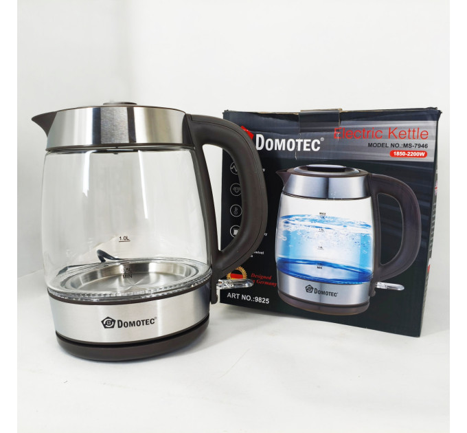 Електричний чайник Domotec MS-7946 скляний 1.7л 2200Вт