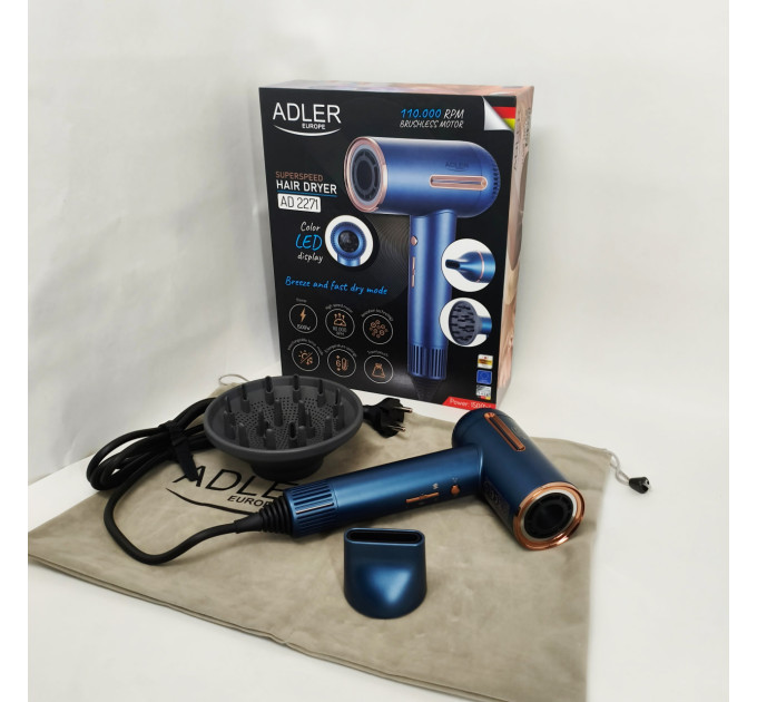 Фен Adler AD 2271 SUPERSPEED TURBO 1500Вт