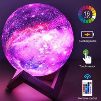 Настільний акумуляторний нічник світильник для дитячої Magic 3D COLOR Moon Light с пультом