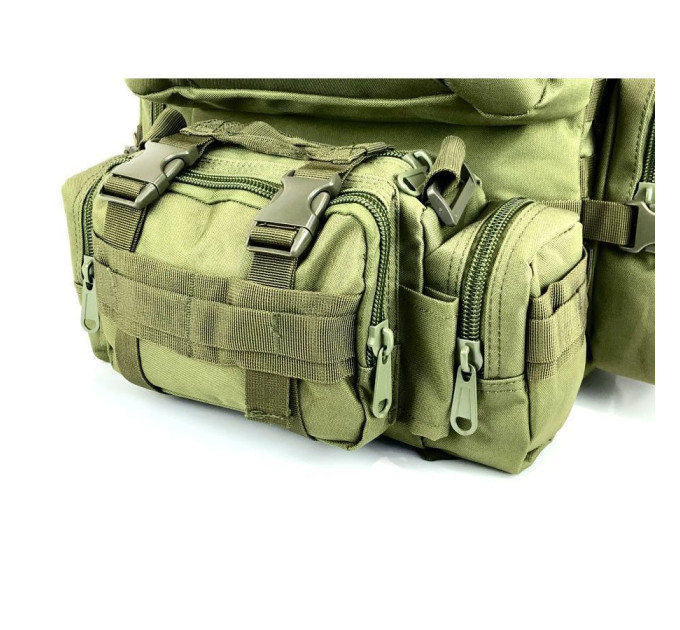 Сумка - підсумок тактична поясна Tactical військова, сумка нагрудна з ременем на плече 5 літрів кордура хакі