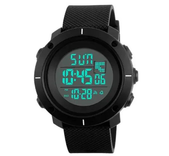 Часы наручные мужские SKMEI 1213BK BLACK BIG SIZE, часы тактические противоударные. Цвет: черный