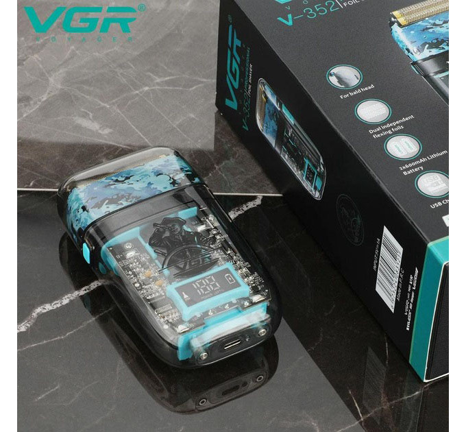 Аккумуляторная мужская электробритва VGR V-352 для бритья бороды и усов шейвер для идеальной гладкости