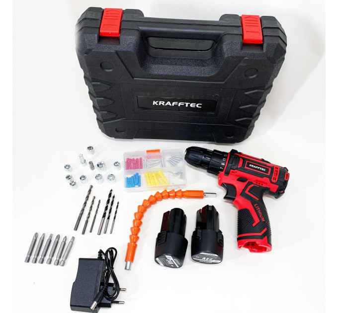 Аккумуляторный шуруповерт с насадками KRAFFTEC 24V