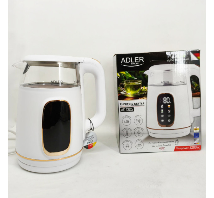 Чайник електричний Adler AD 1305 1.7Л 2200Вт White Gold