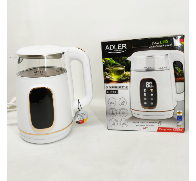 Чайник електричний Adler AD 1305 1.7Л 2200Вт White Gold