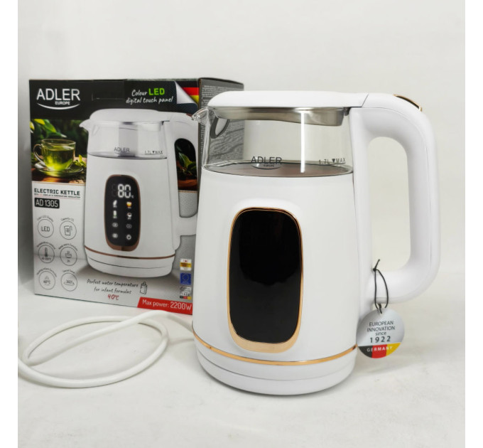 Чайник електричний Adler AD 1305 1.7Л 2200Вт White Gold