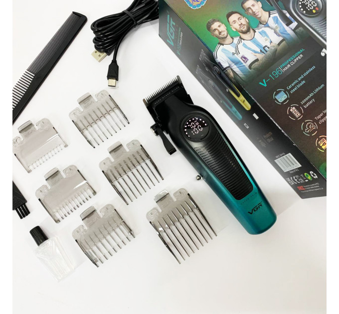 Акумуляторна машинка для стрижки VGR V-196 GREEN