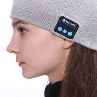 Портативная колонка ШАПКА с bluetooth наушниками SPS Hat BT True. Цвет: серый