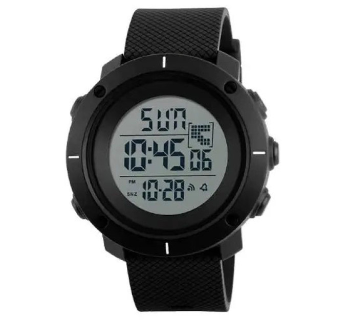 Часы наручные мужские SKMEI 1213BK BLACK BIG SIZE, часы тактические противоударные. Цвет: черный