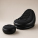 Надувное кресло с пуфом для отдыха AIR SOFA велюровое Black