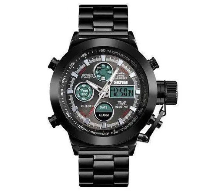 Часы наручные мужские SKMEI 1515BK BLACK, часы наручные электронные тактические. Цвет: черный