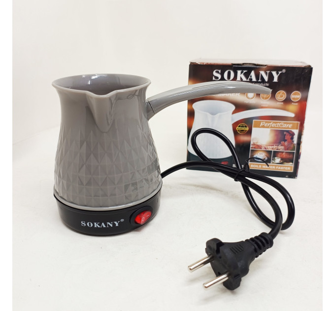 Електрична турка Sokany SK-219 500мл 500Вт для кави Gray