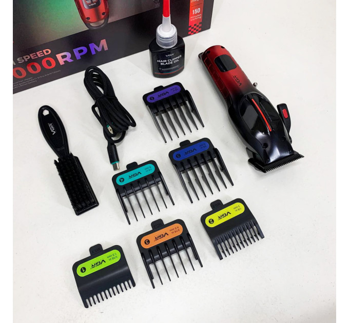 Аккумуляторная машинка для стрижки VGR V-026 RED. Цвет: красный