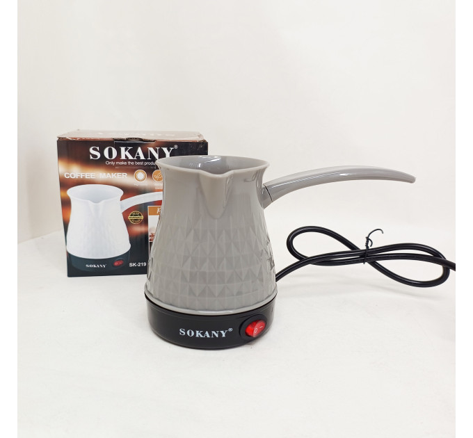 Електрична турка Sokany SK-219 500мл 500Вт для кави Gray