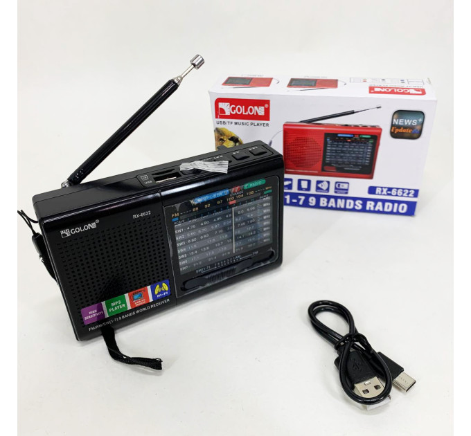 Портативна стовпчик радіо MP3 USB Golon RX-6622 Black