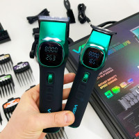 Комплект VGR 2 в 1 V-885 S2 GREEN, аккумуляторная машинка для стрижки и триммер