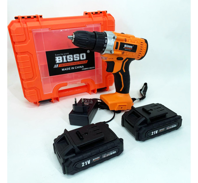 Шуруповерт аккумуляторный в чемодане BISSO B6008 21V