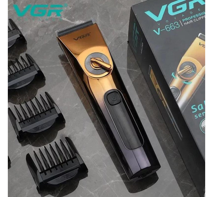 Професійна бездротова машинка для стрижки VGR V-663 тример для волосся, бороди та вусів